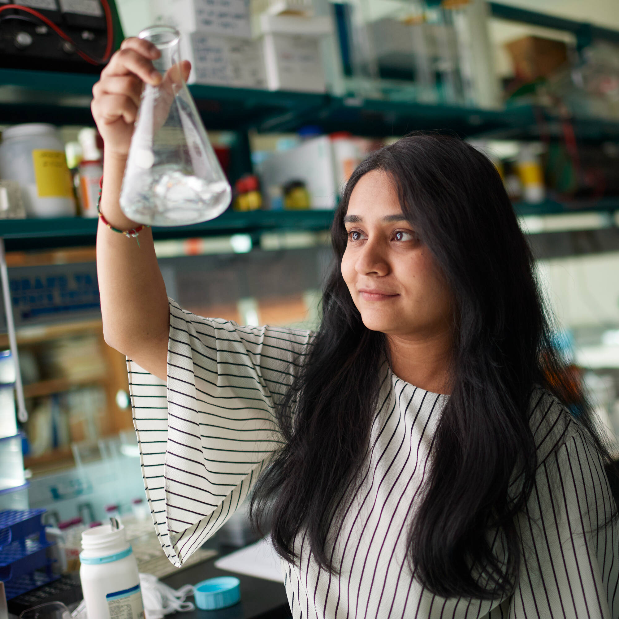 Science student in lab